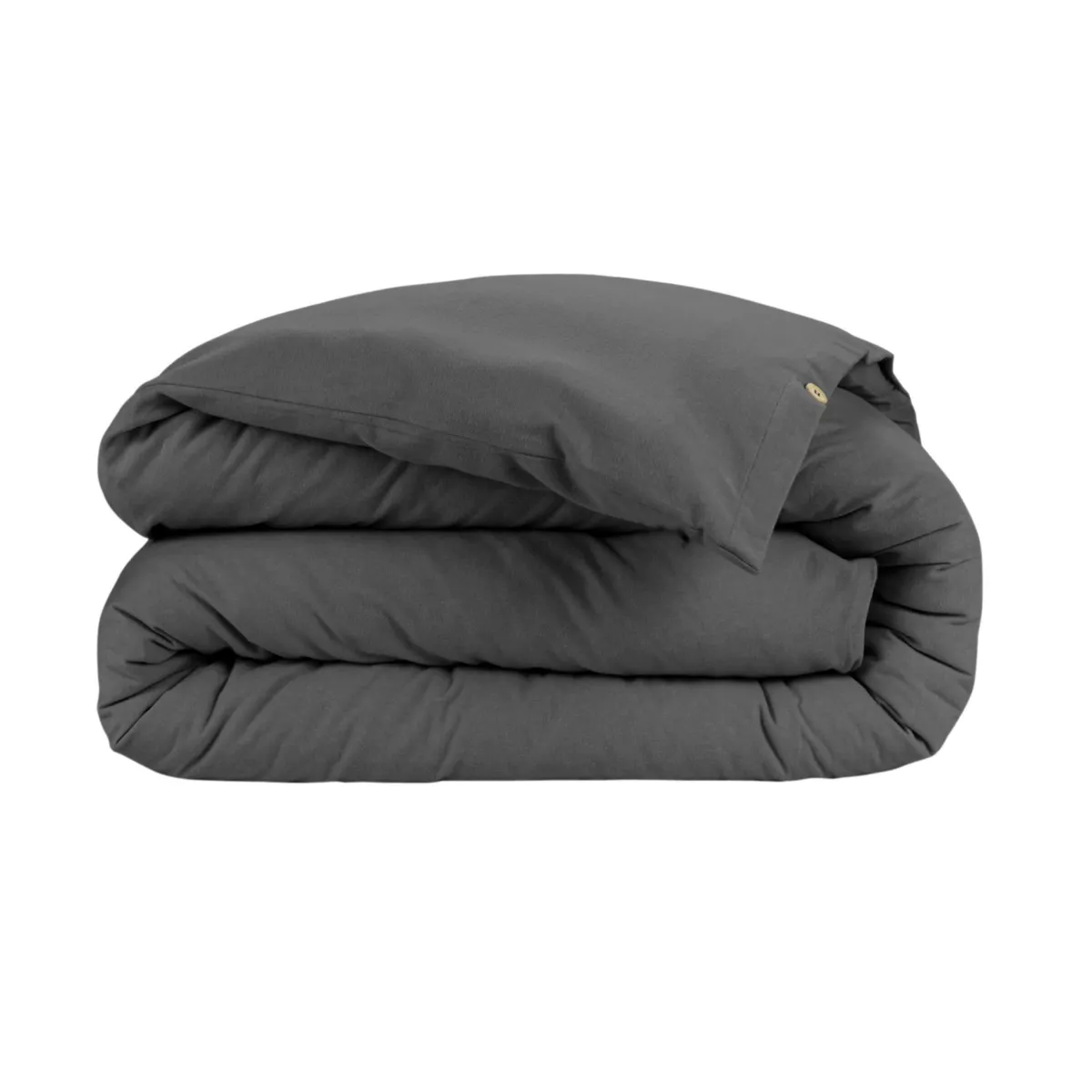 Housse de couette flanelle de coton (260 x 240 cm) Nina Gris anthracite