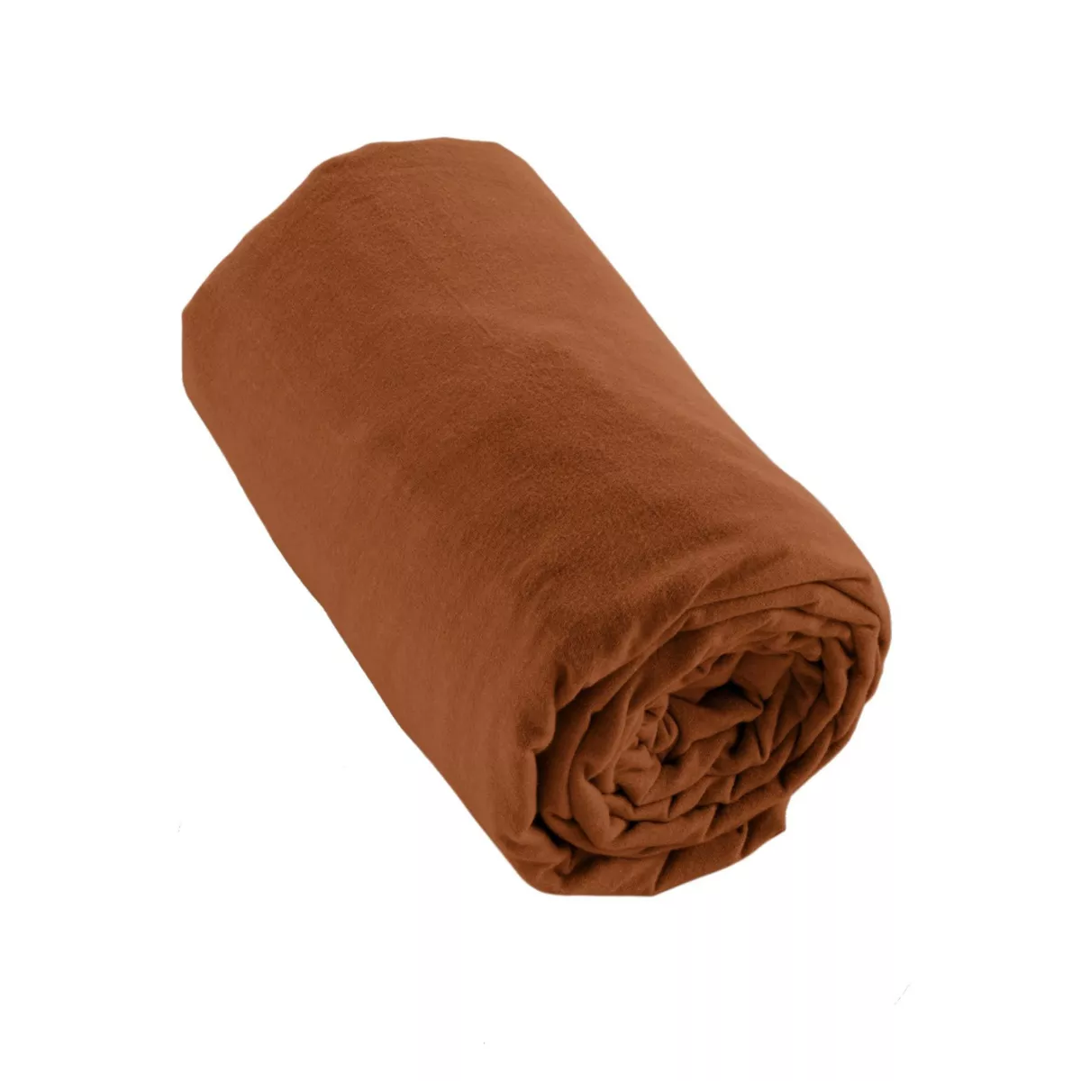 Drap housse flanelle de coton (140 x 190 cm) Nina Terracotta