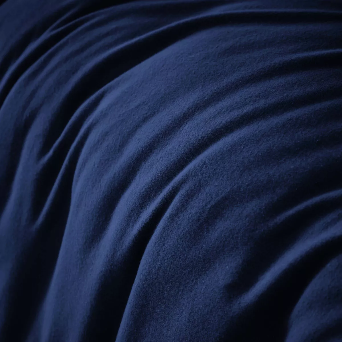 Housse de couette flanelle de coton (240 x 220 cm) Nina Bleu nuit