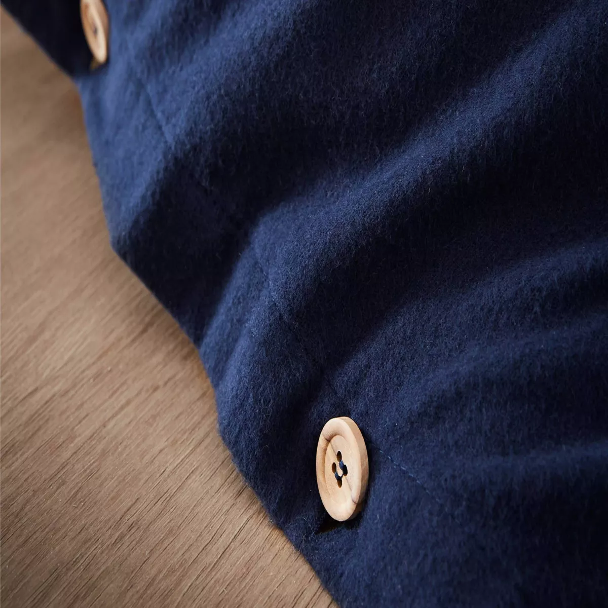 Housse de couette flanelle de coton (280 x 240 cm) Nina Bleu nuit