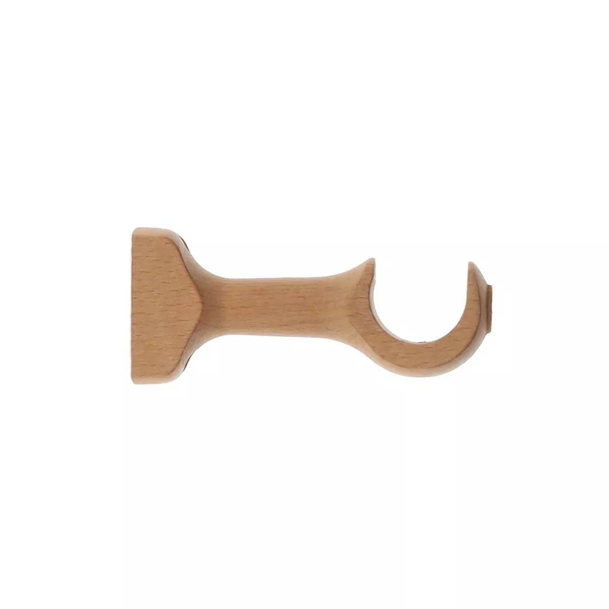 Set di 2 supporti per asta in legno fissi (L11.5 cm/ D28 mm) Nils canaletta Tortora Verniciato