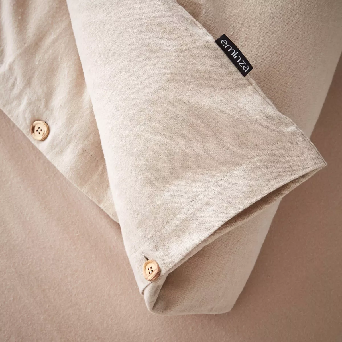 Housse de couette flanelle de coton (140 x 200 cm) Nina Beige