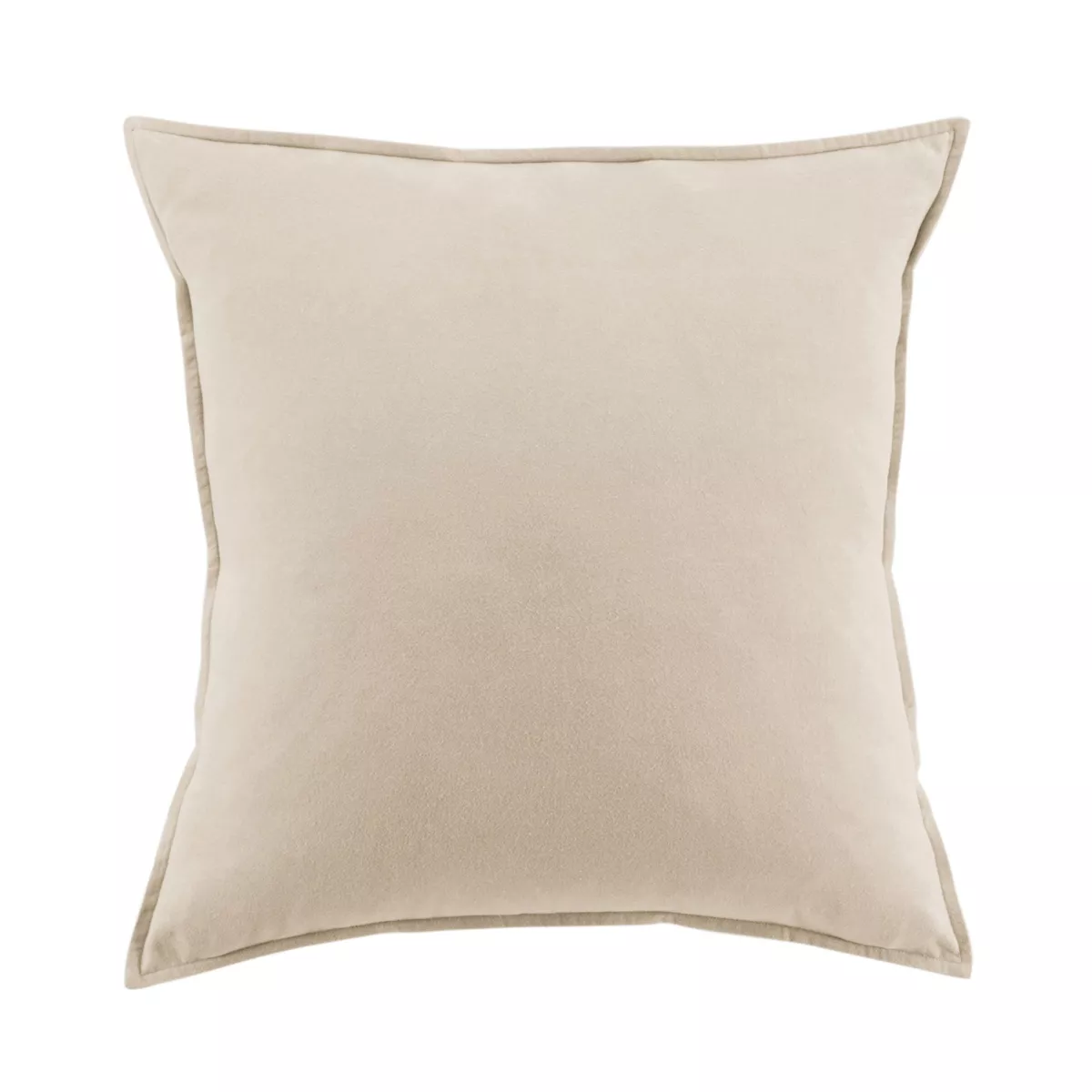 Taie d'oreiller carrée flanelle de coton (63 x 63 cm) Nina Beige