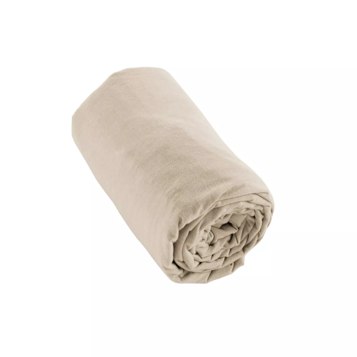 Drap housse flanelle de coton (90 x 190 cm) Nina Beige