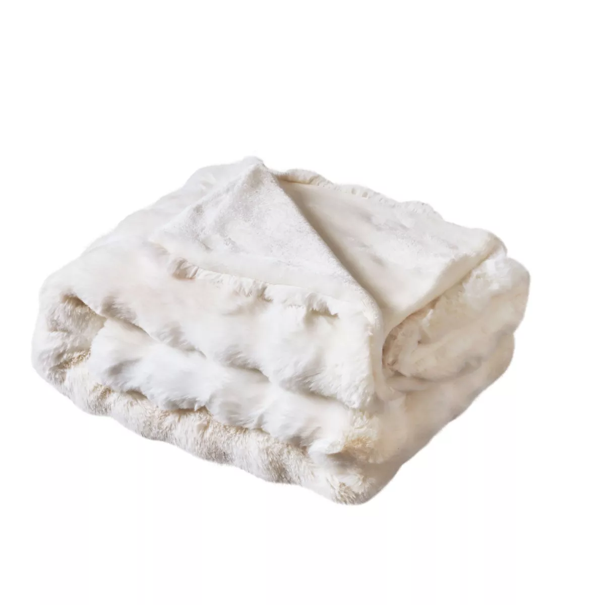 Kunstfell-Plaid (220 x 240 cm) Toronto Elfenbein