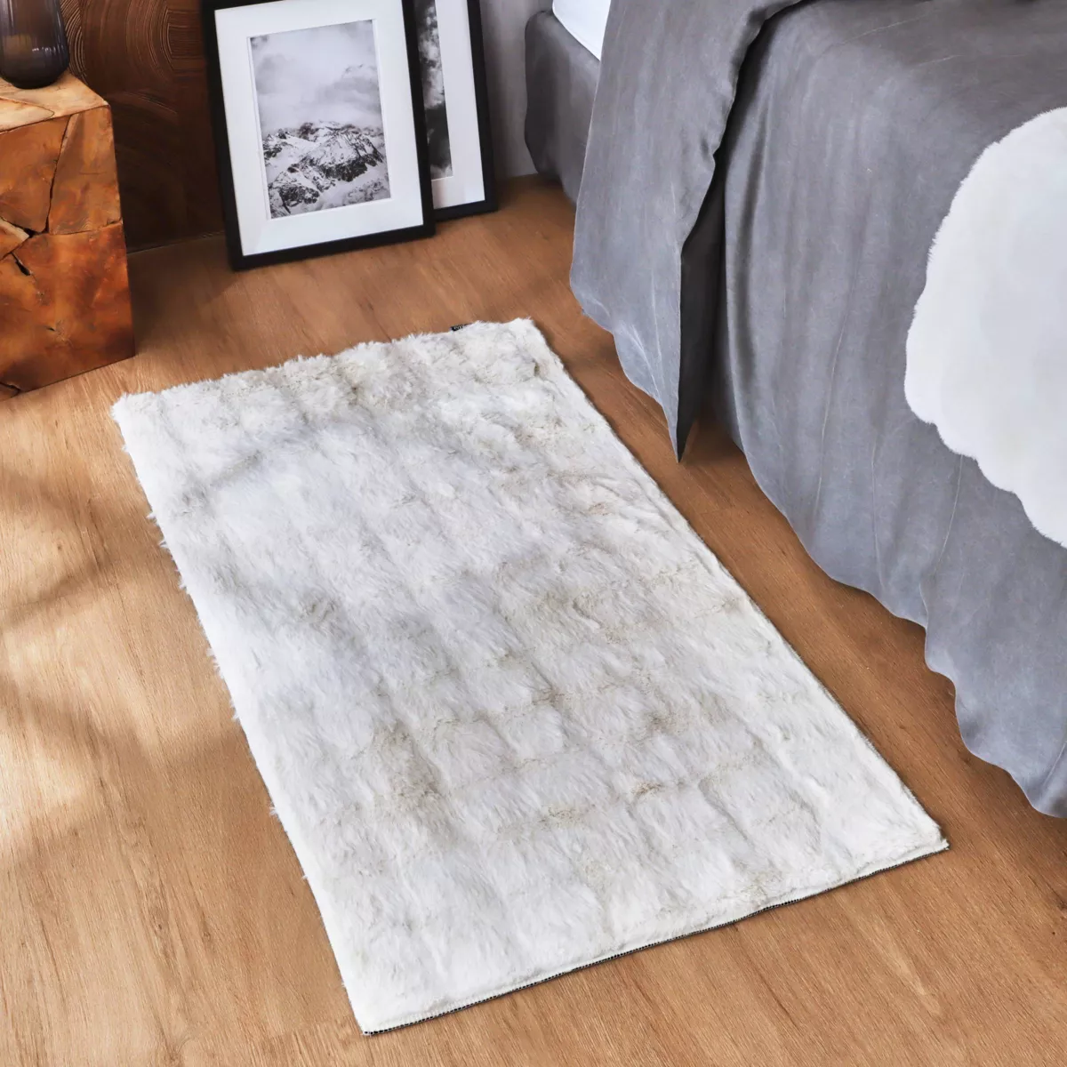 Tapis fausse fourrure (60 x 120 cm) Toronto Ivoire