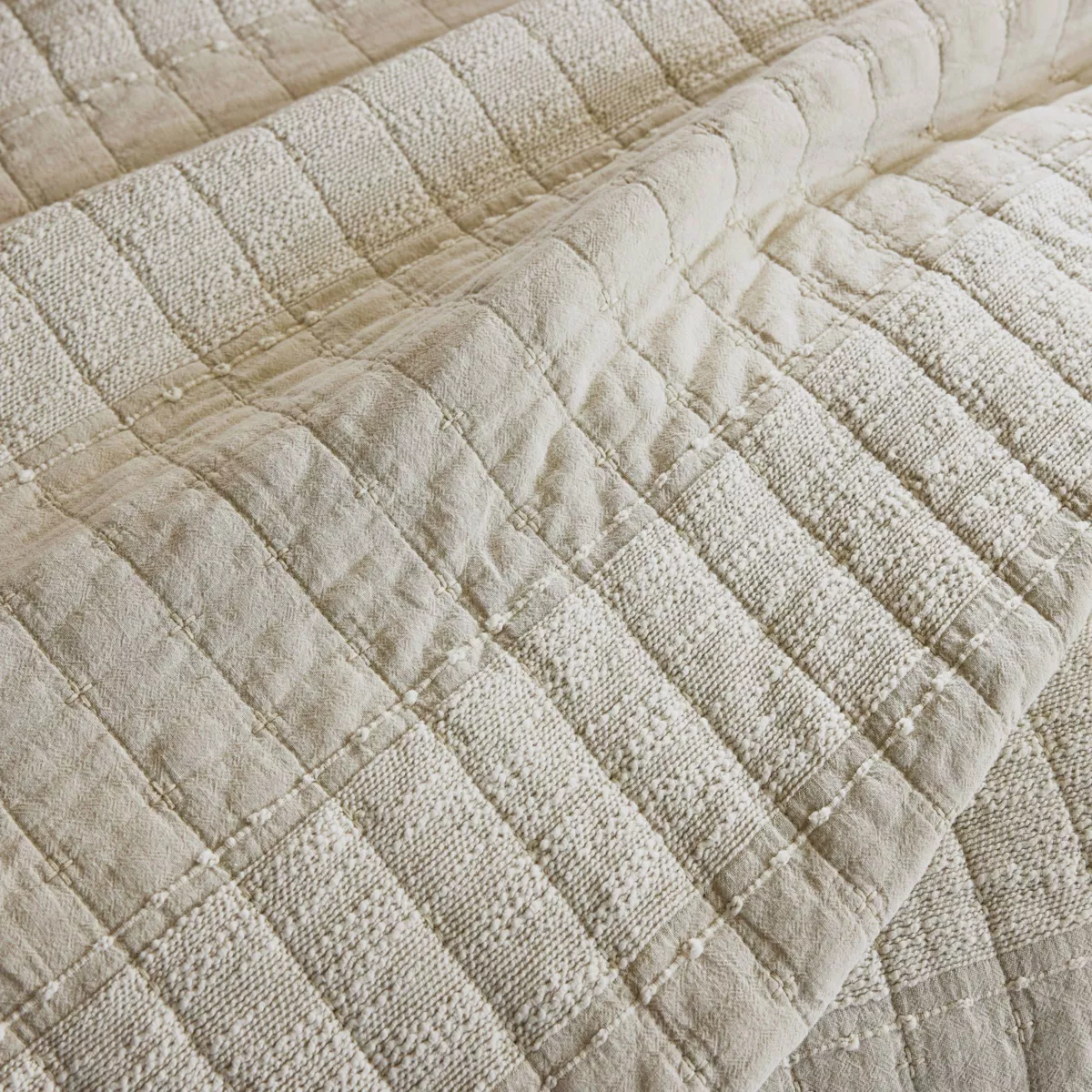 Colcha de algodón acolchada (240 x 260 cm) Lena Beige arena