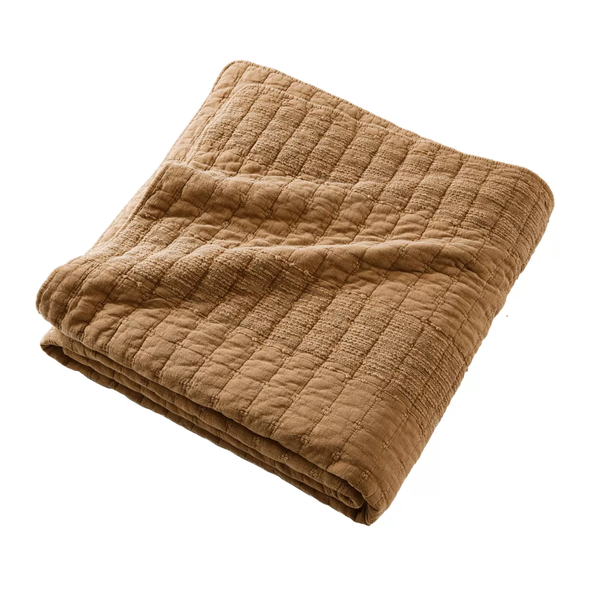 Colcha de algodón acolchada (220 x 240 cm) Lena Camel