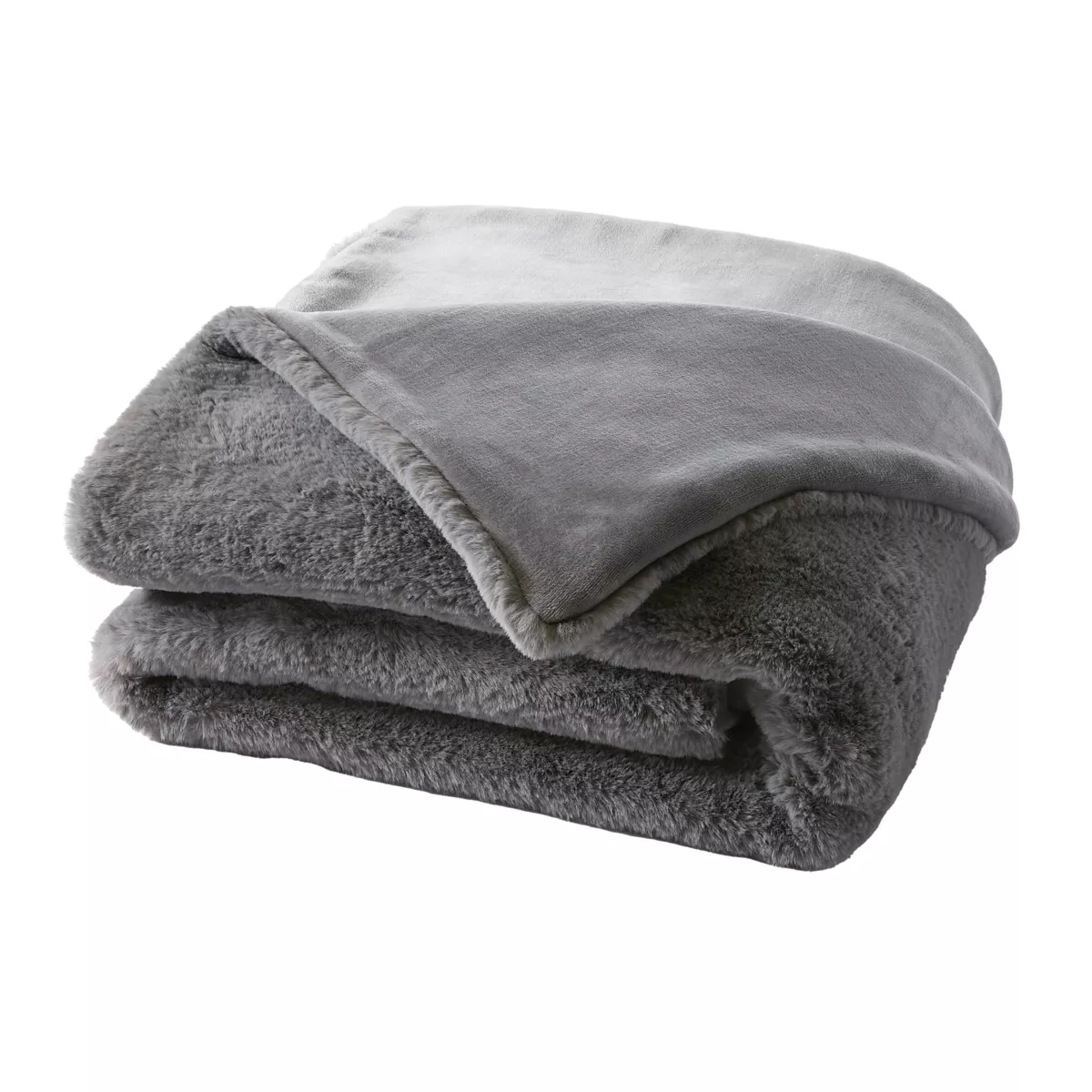 Plaid fausse fourrure (140 x 200 cm) Finn Gris anthracite