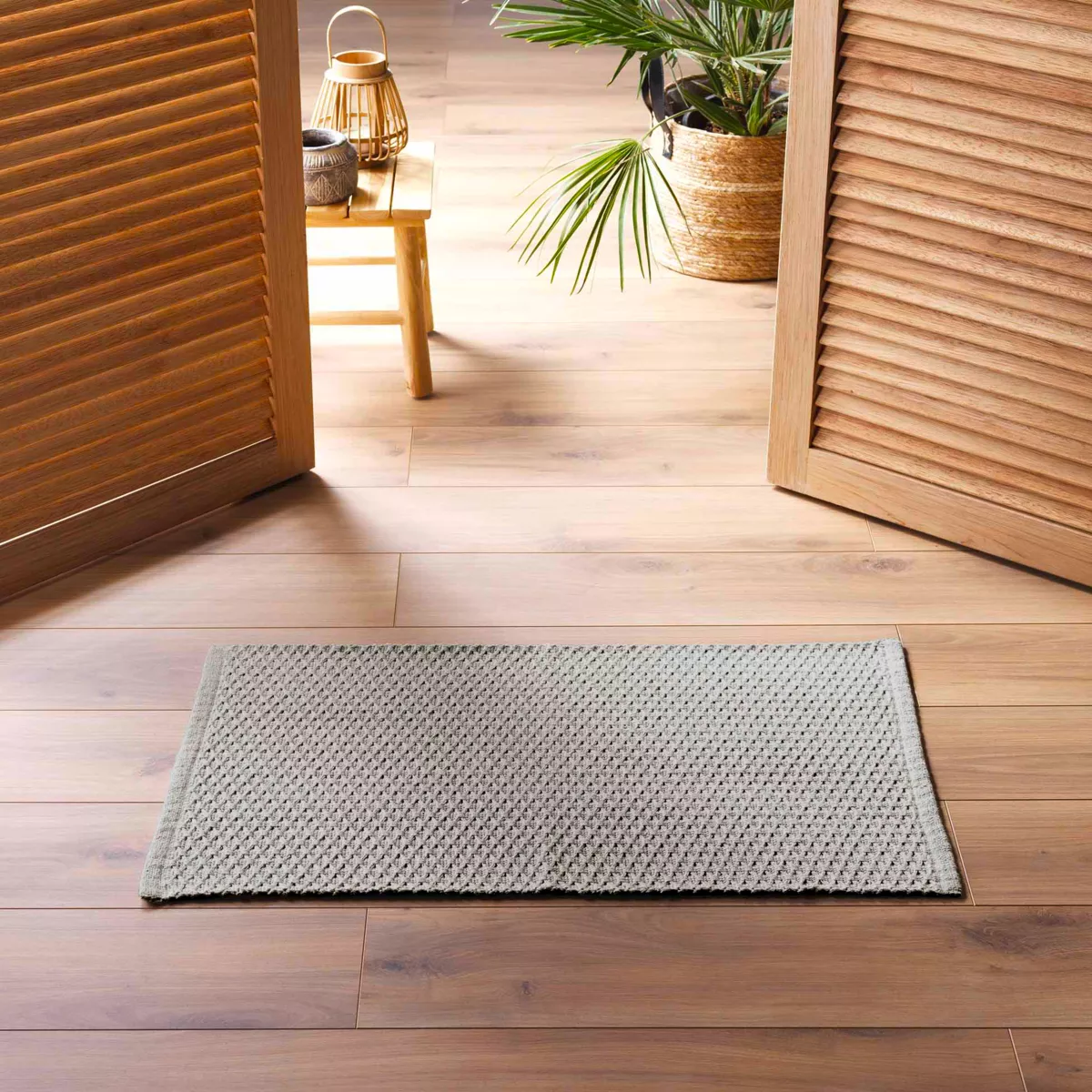 TAPIS RECTANGLE 50 x 80 CM COTON/POLYESTER TISSE ALIVIA NATUREL