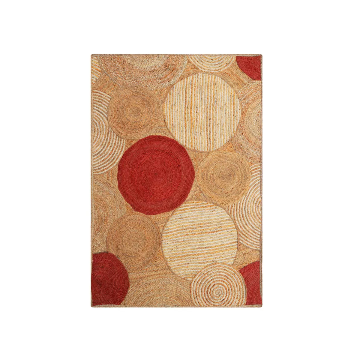 Tapis de salon rectangulaire jute tissée main (140 x 200 cm) Tara Terracotta