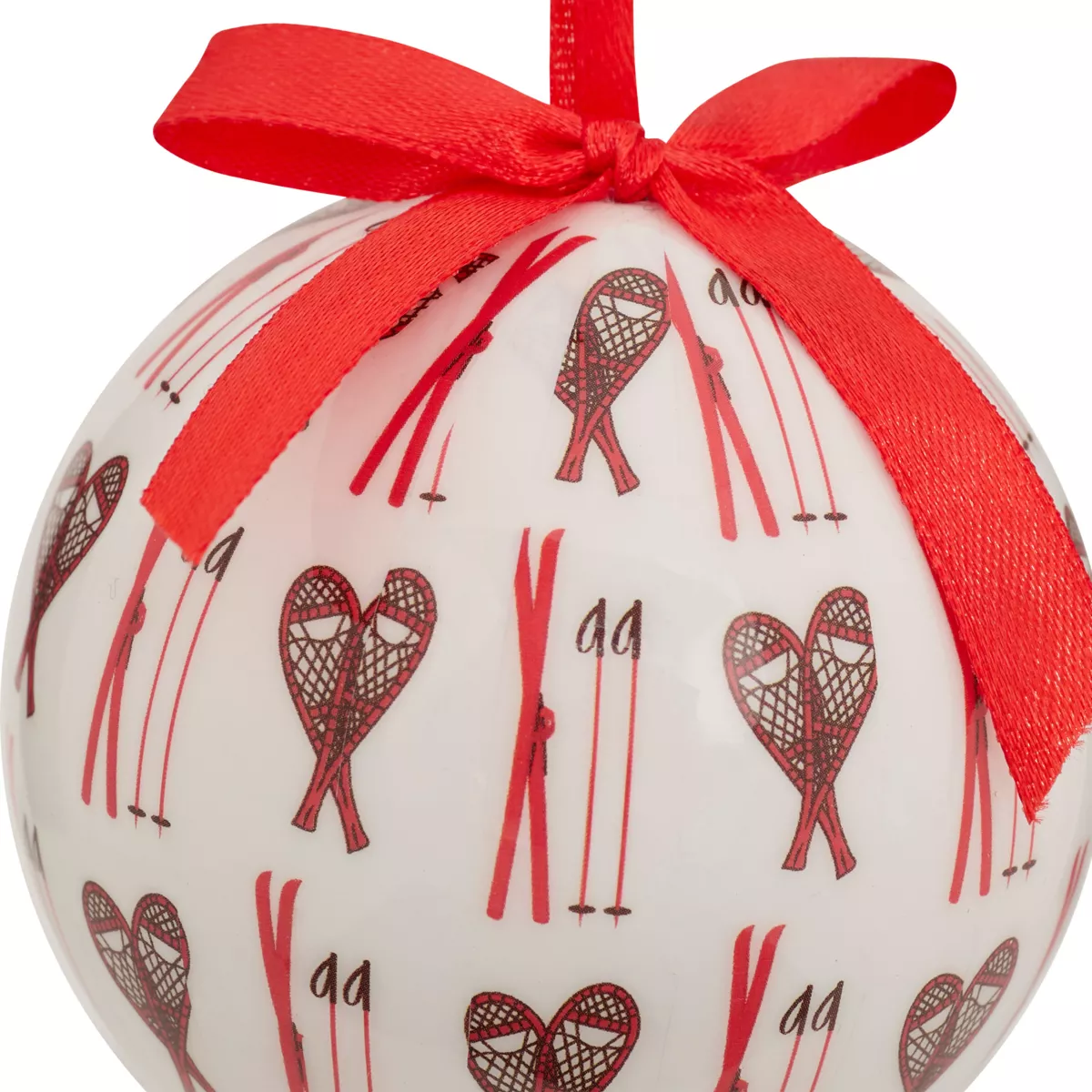 Pallina di natale (D75 mm) Racchetta da sci Rosso e bianco