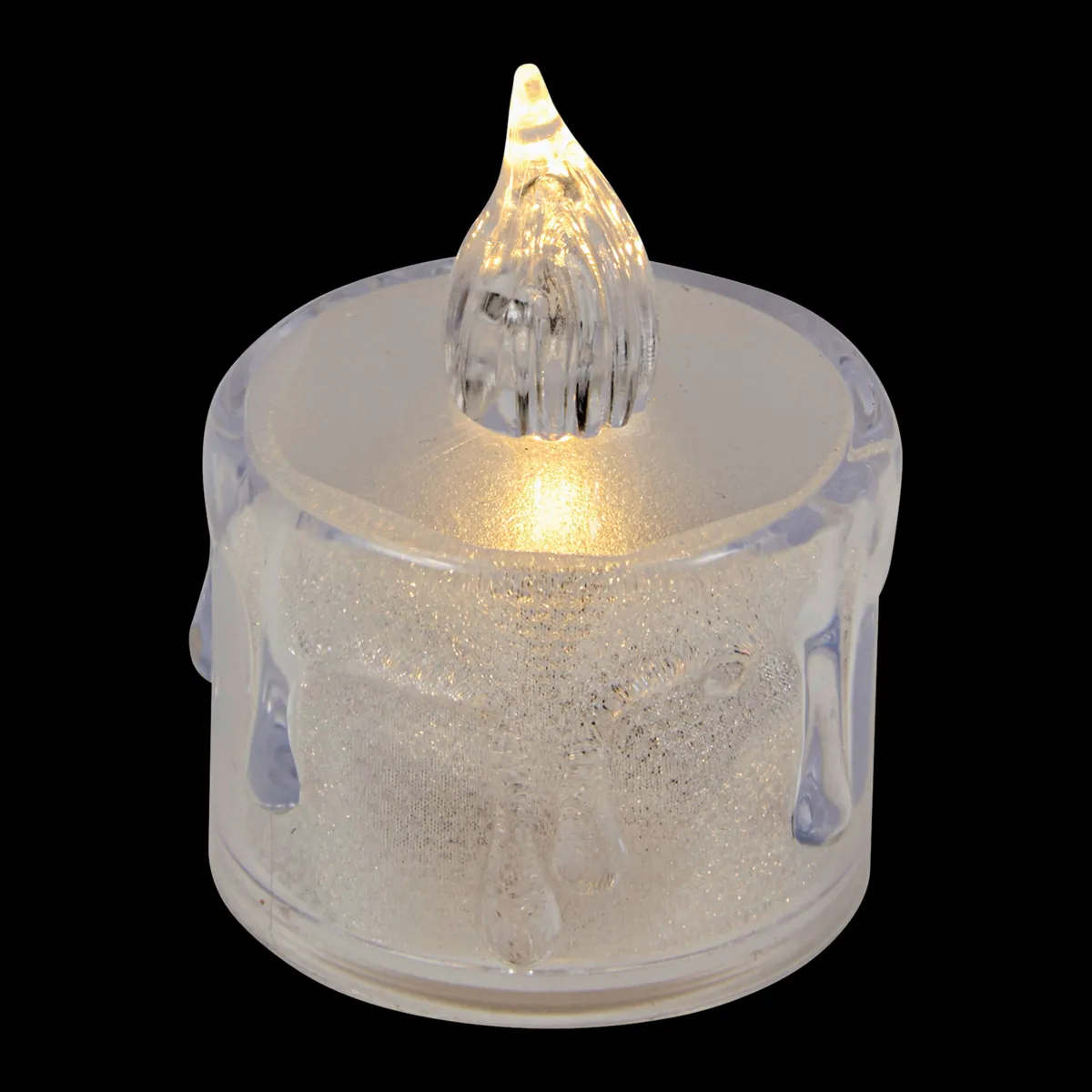 Lote de 4 velas LED de té Transparentes y con purpurina