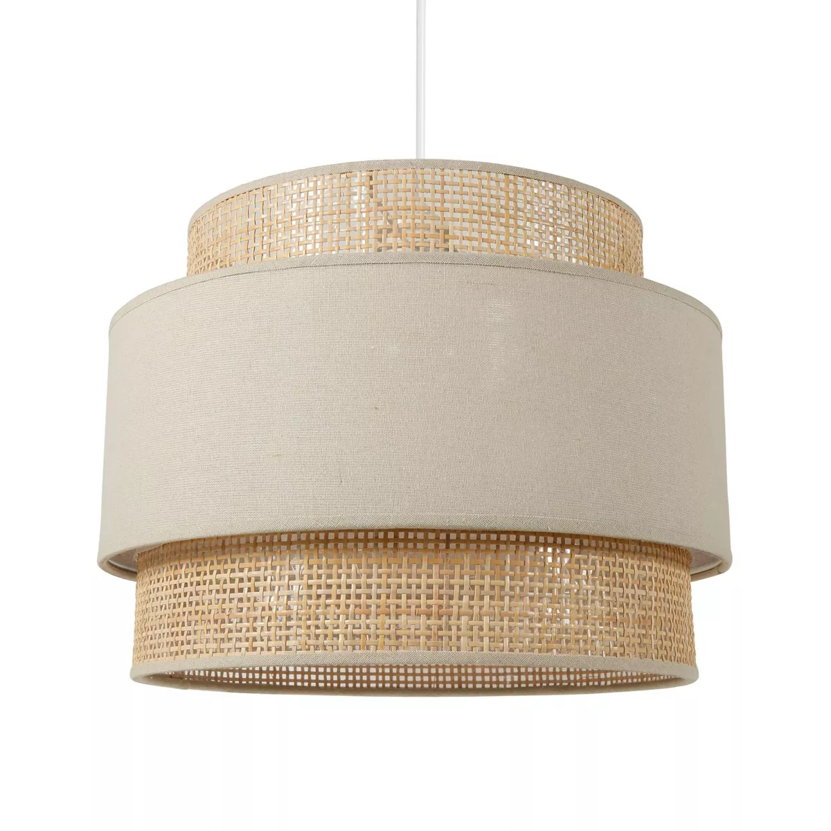 Lampadario a sospensione in rattan (D40 cm) Gigogne Beige