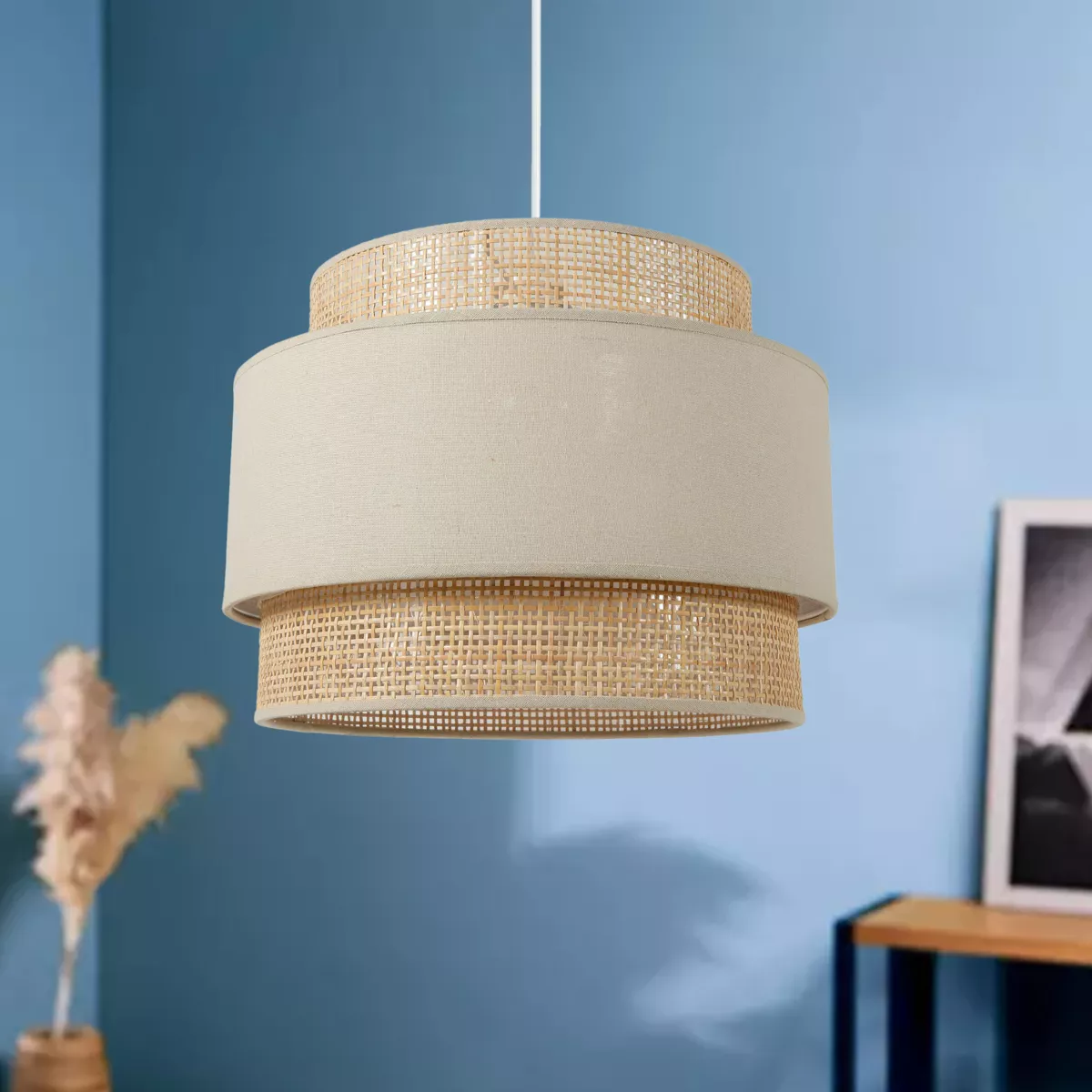 Lampadario 3 paralumi Gigogne Beige 1
