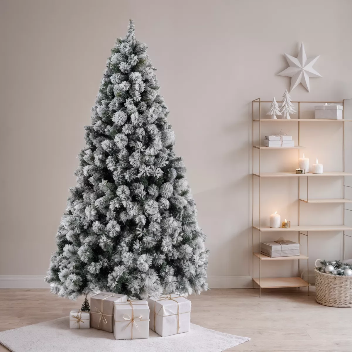 Sapin artificiel de Noël Edmonton H150 cm Vert enneigé 1