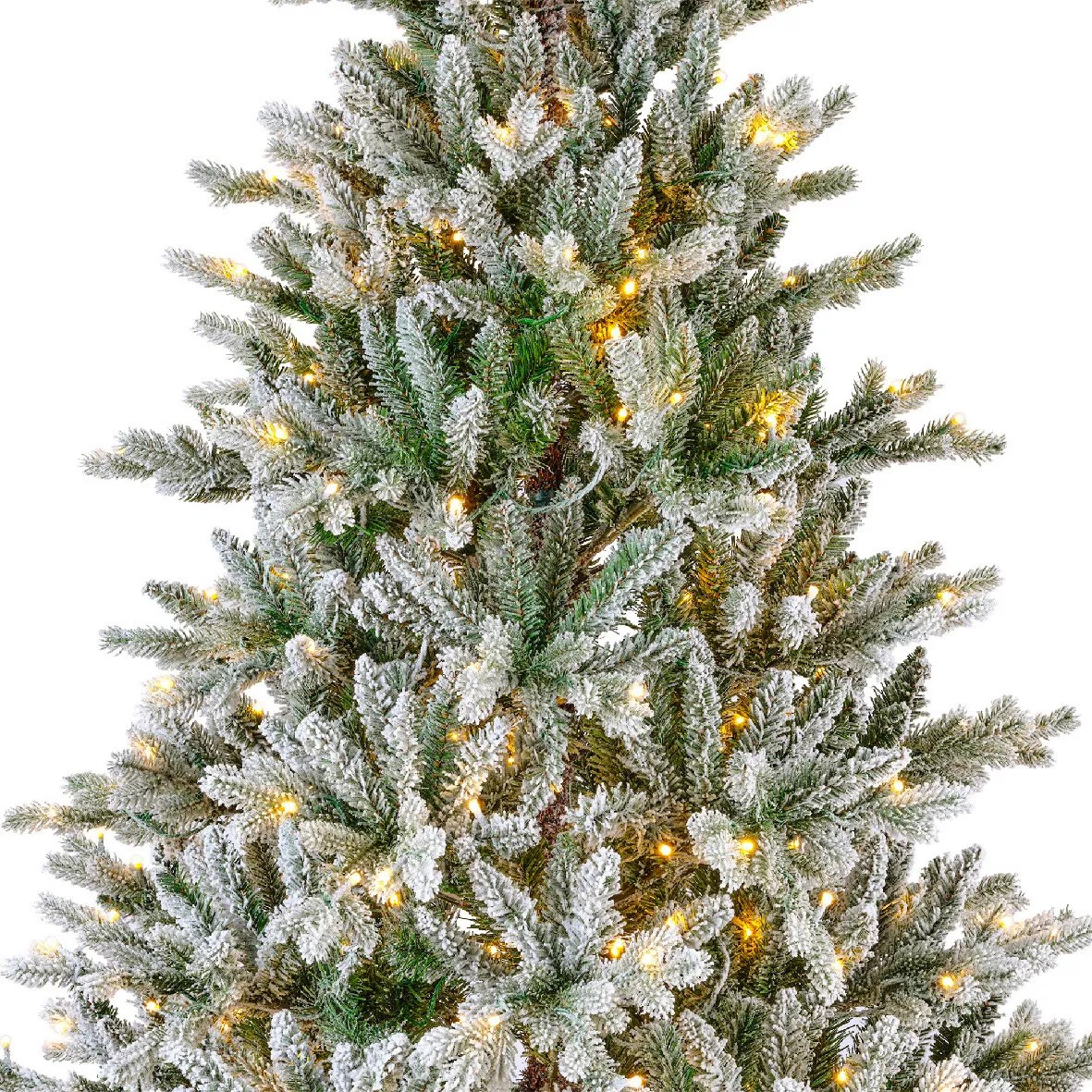 Albero di Natale artificiale luminoso 320 LED (H180 cm) Allix Verde innevato