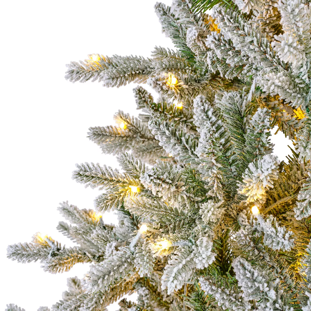 Sapin de Noël artificiel lumineux 560 LED H240 cm Allix Vert enneigé