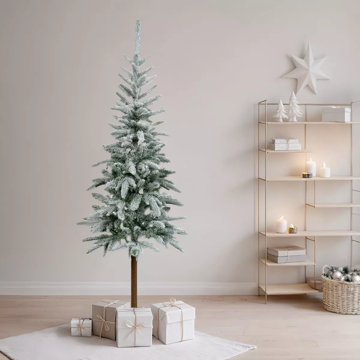 Sapin artificiel de Noël H180 cm Glockner Vert enneigé