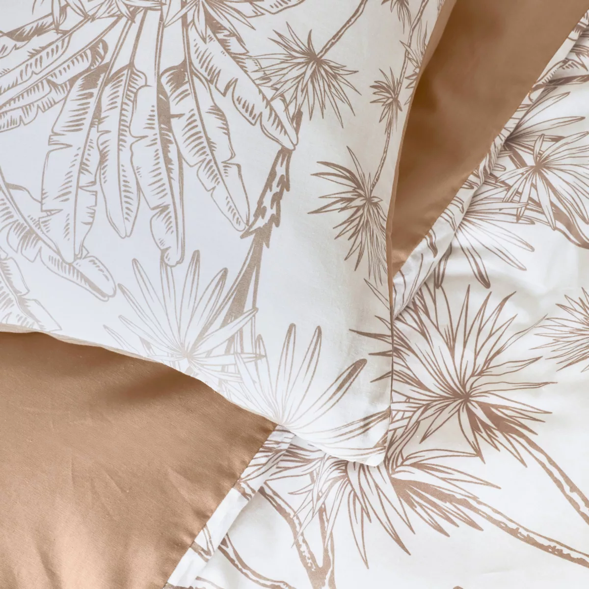 Funda de edredón de algodón (240 x 220 cm) Lara Marrón