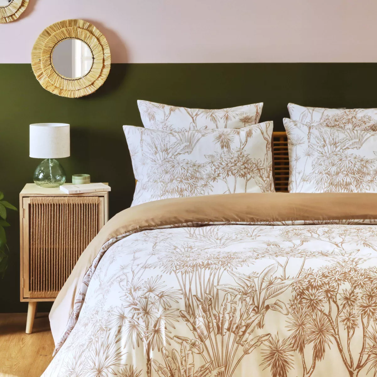 Housse de couette coton (260 x 240 cm) Lara Marron