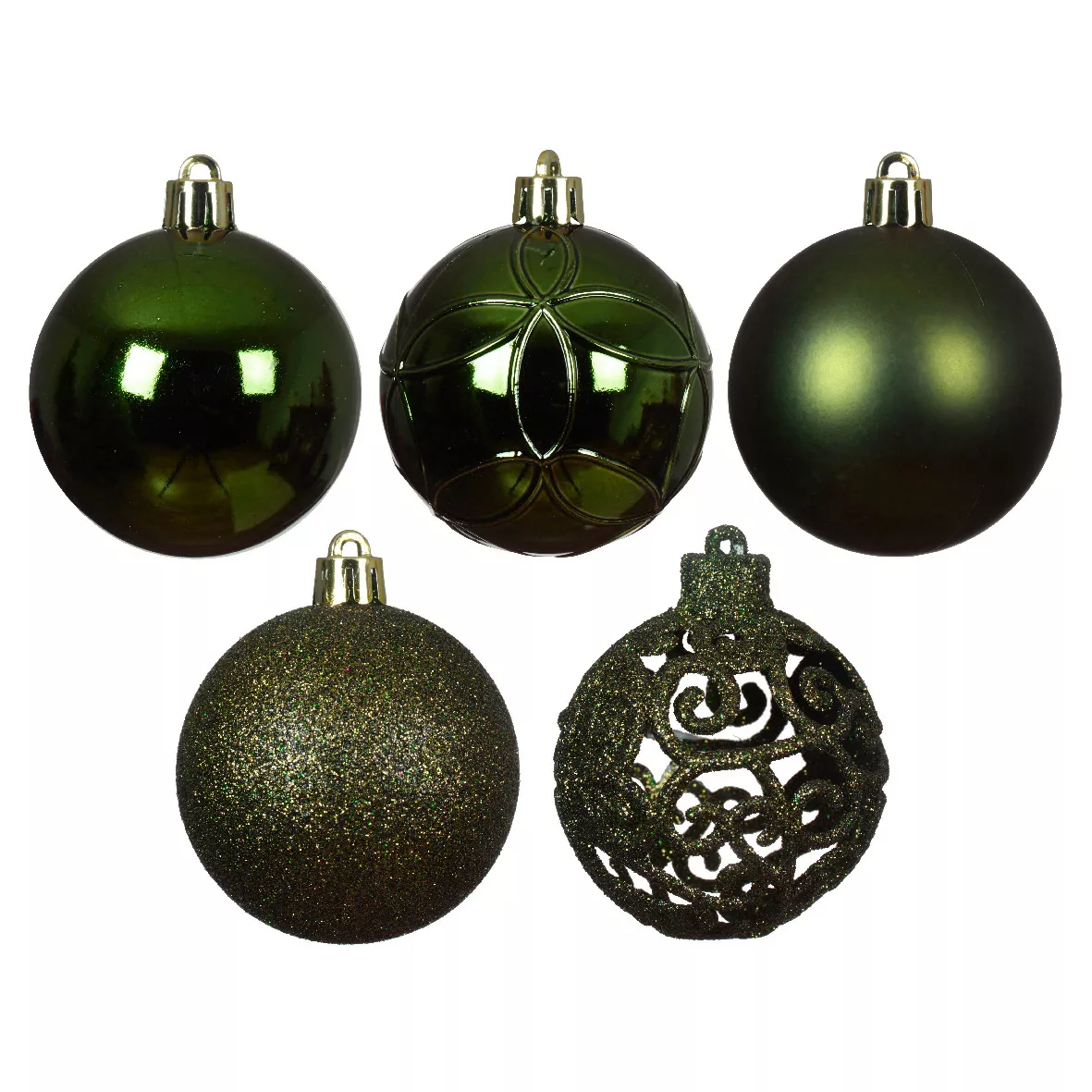 Lot de 35 boules de Noël (D60 mm) Aravis mix Vert pin