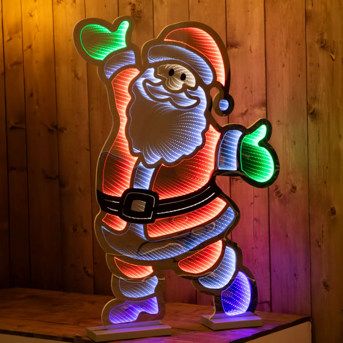 Beleuchteter Weihnachtsmann 891 LED (H120 cm) Infinity Kaltweiß/Mehrfarbig