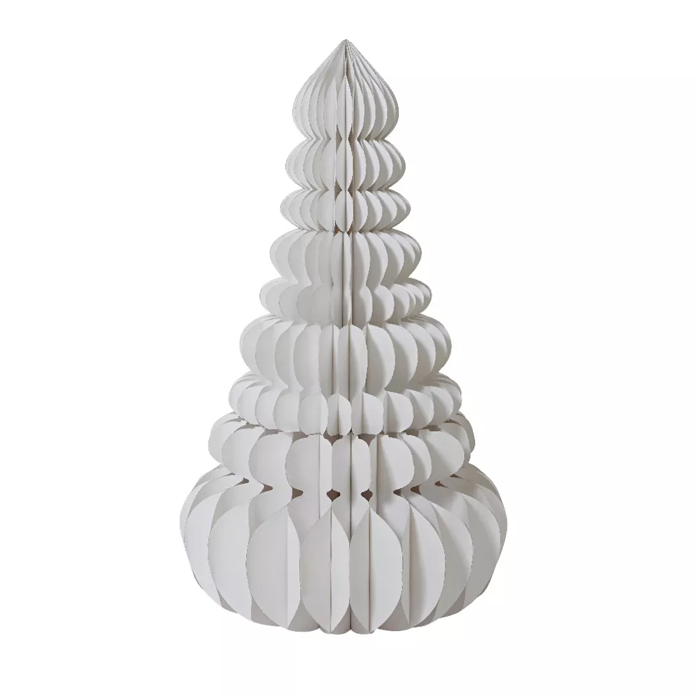 Albero di Natale Gigante in carta da tavolo (H160 cm) Chiusura Magnetica Bianco