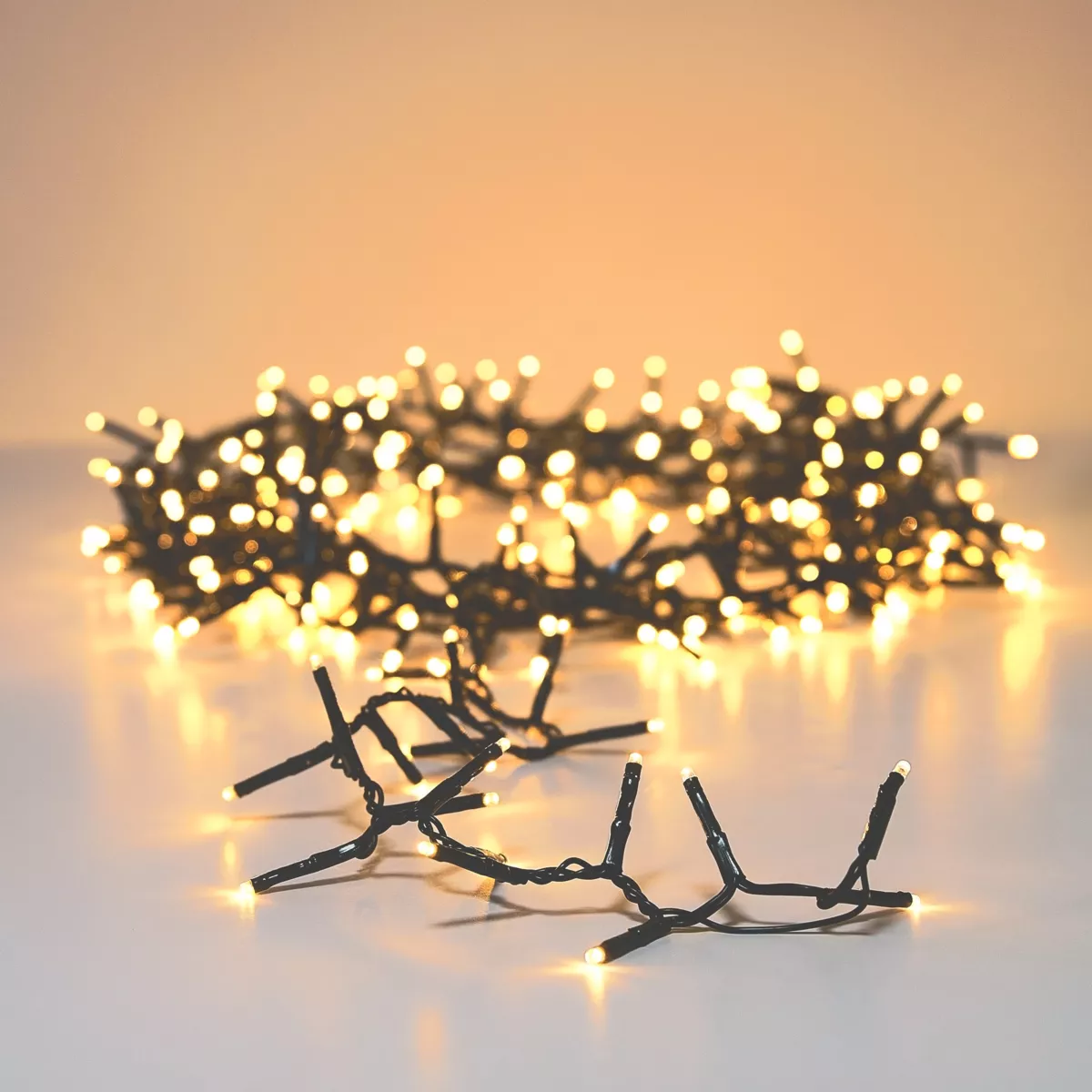 Guirlande lumineuse 11 m 500 LED câble vert Luxe Blanc chaud Champagne