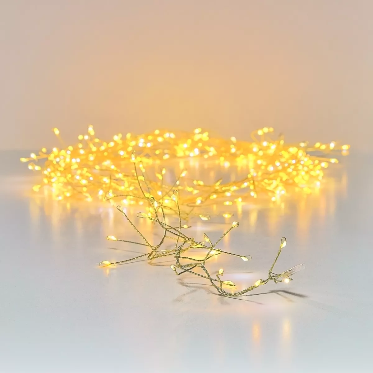 Ghirlanda luminosa 6 m 480 Micro LED cavo oro Lusso bicolore Bianco caldo e freddo