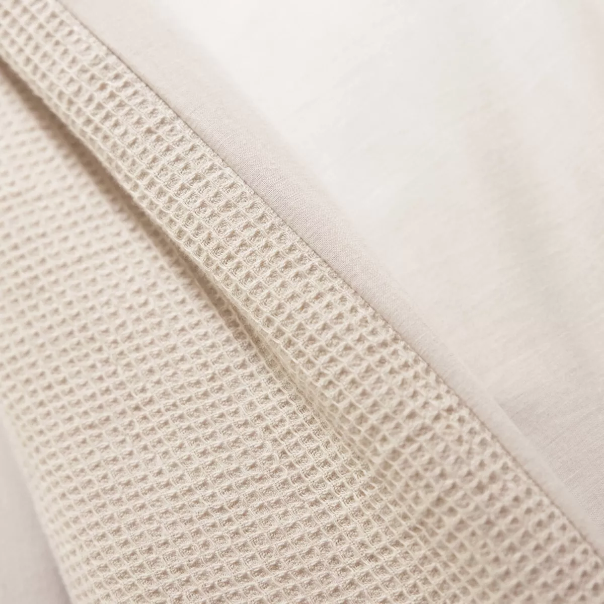 Colcha de algodón con diseño de panal de abeja (90 x 220 cm) Eva Beige