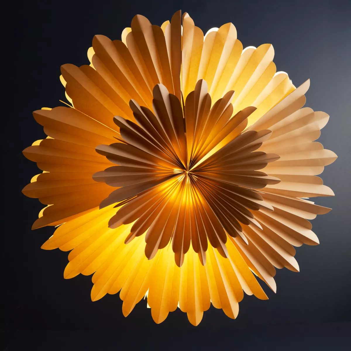Suspension lumineuse papier Origami (D60 cm) Flocon Sable