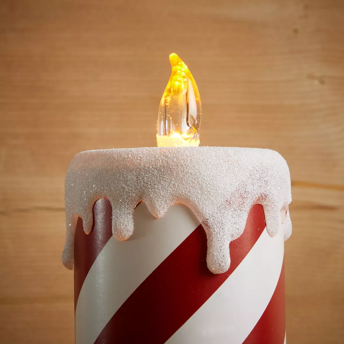 BOUGIE LED CANDY CANE 15X12X29 A POSER