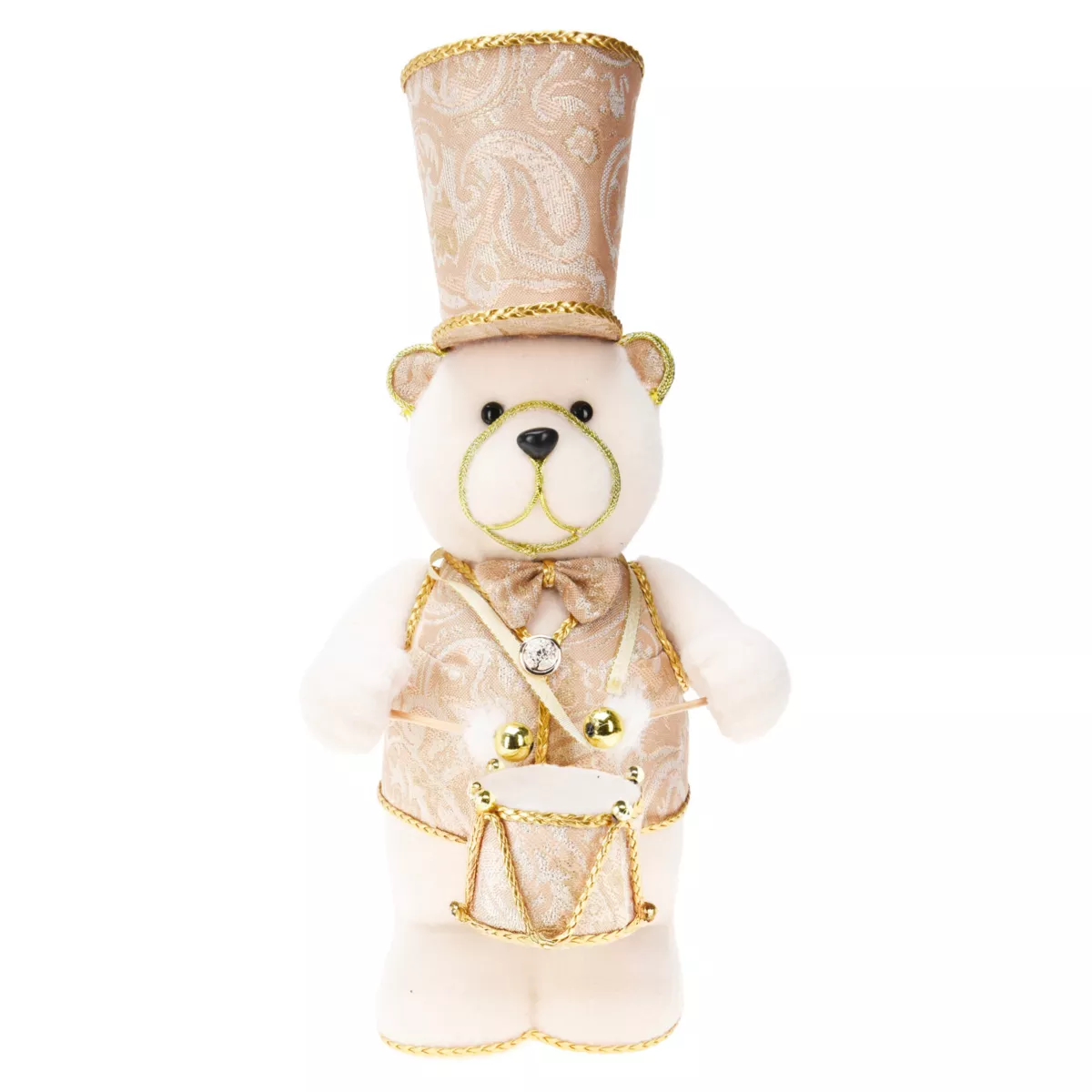 Bär Weihnachten dekorativ (H39 cm) Majestueux musicien Gold