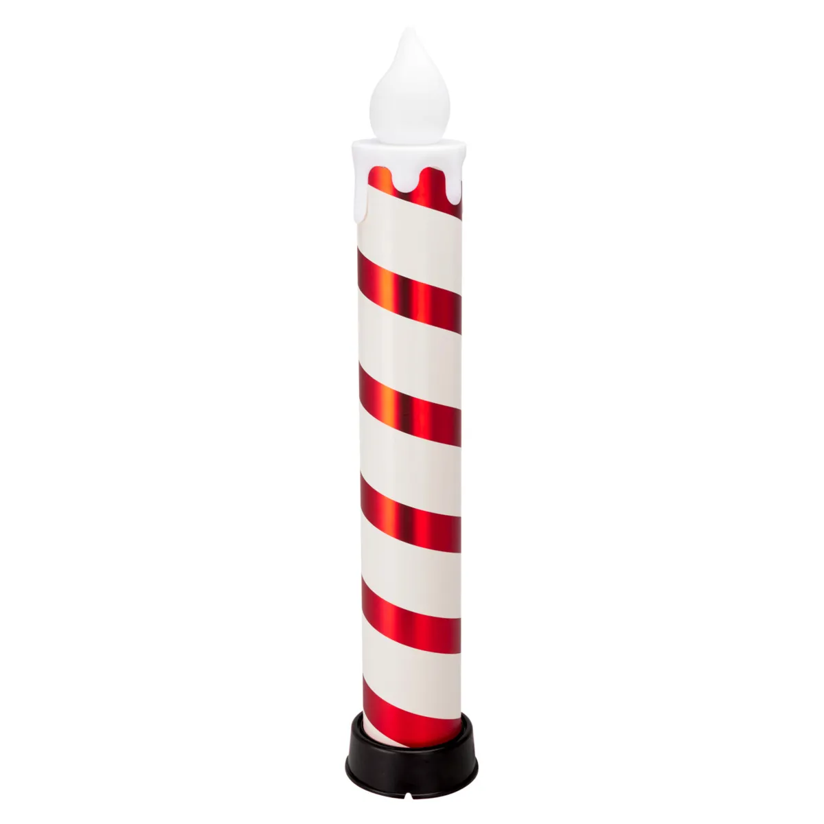 Lot de 2 bougies lumineuses Géantes (H82 cm) Candy Candle Rouge et blanc