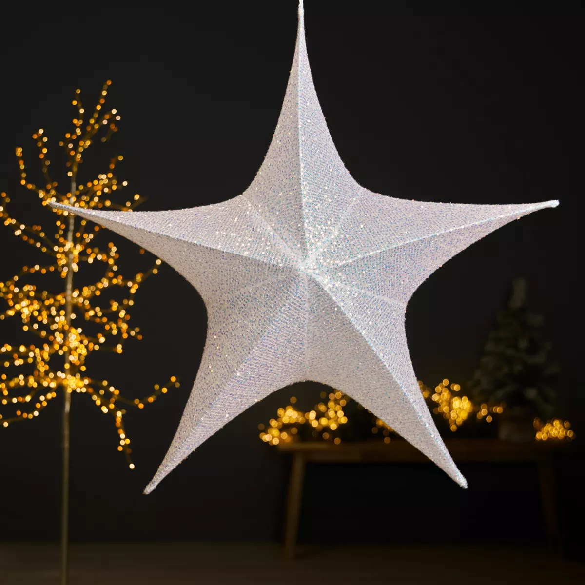 Etoile de Noël à suspendre (D180 cm) Christmas pailleté Irisé
