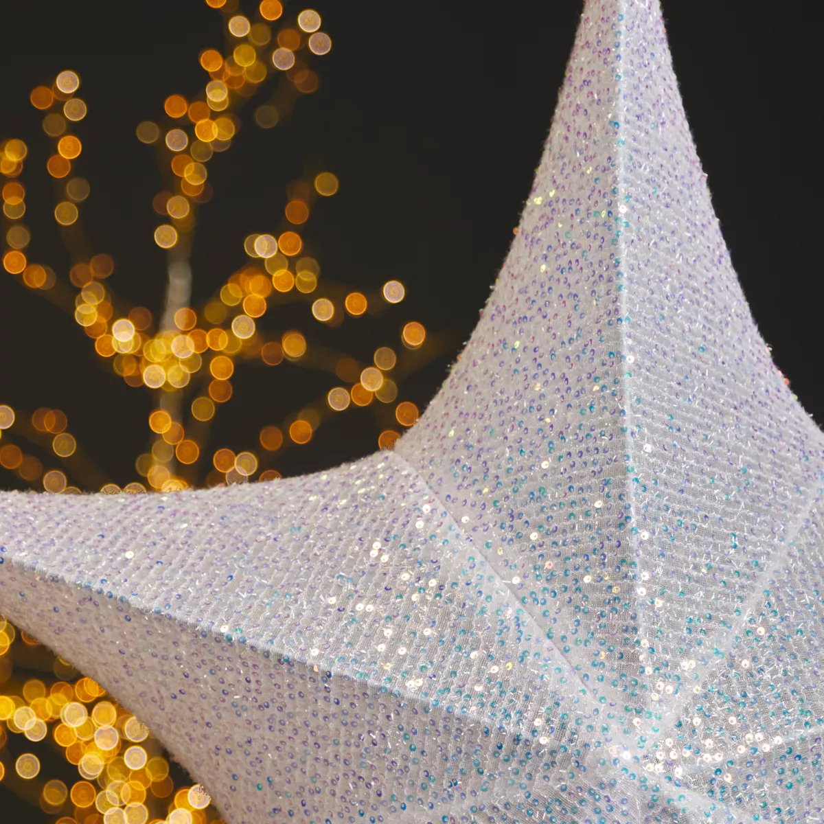 Suspension géante (D135 cm) Étoile de Noël Christmas pailleté Irisé