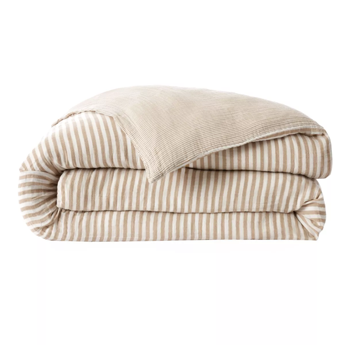 Copripiumino in cotone gauze (280 x 240 cm) Gaïa a righe Corda