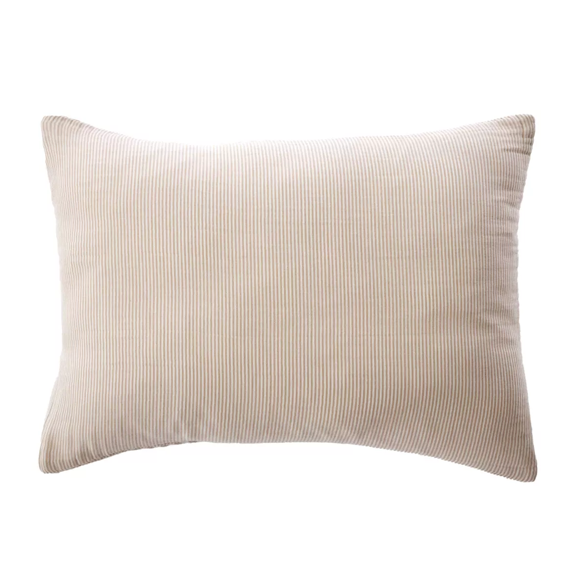 Rechteckiger Kissenbezug aus Baumwollgaze (50 x 70 cm) Gaïa Streifen Ficelle