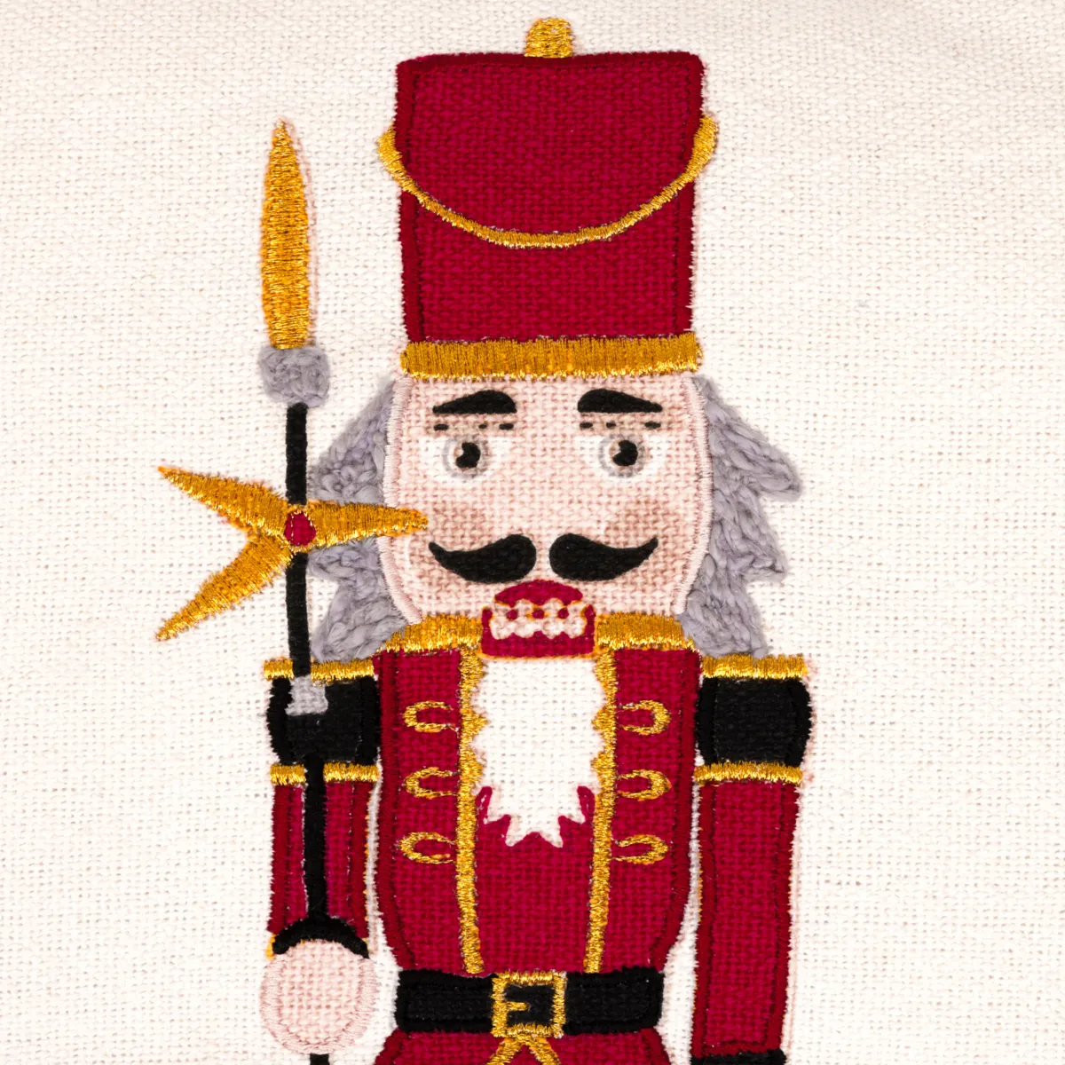 Cuscino natalizio quadrato (45 x 45 cm) Soldato Schiaccianoci Multicolore