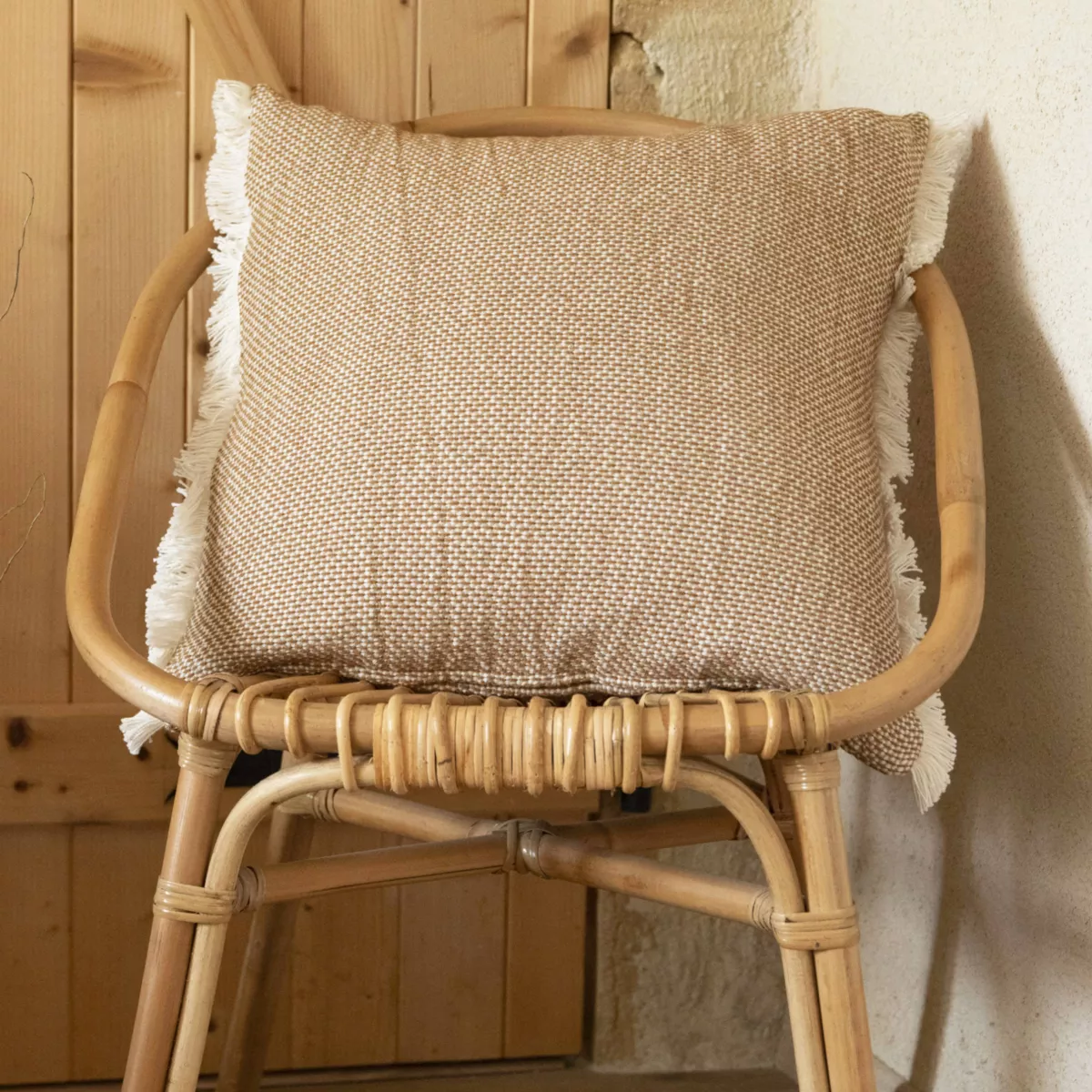 Coussin carré coton (50 x 50 cm) Jamy Marron