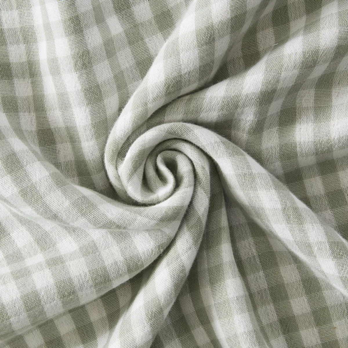 Taie d'oreiller carrée gaze de coton (60 x 60 cm) Vickie Vert eucalyptus