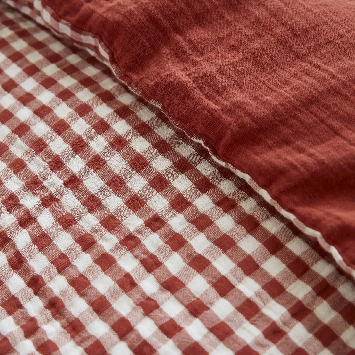 Funda de edredón de algodón gauze (140 x 200 cm) Vickie Terracota