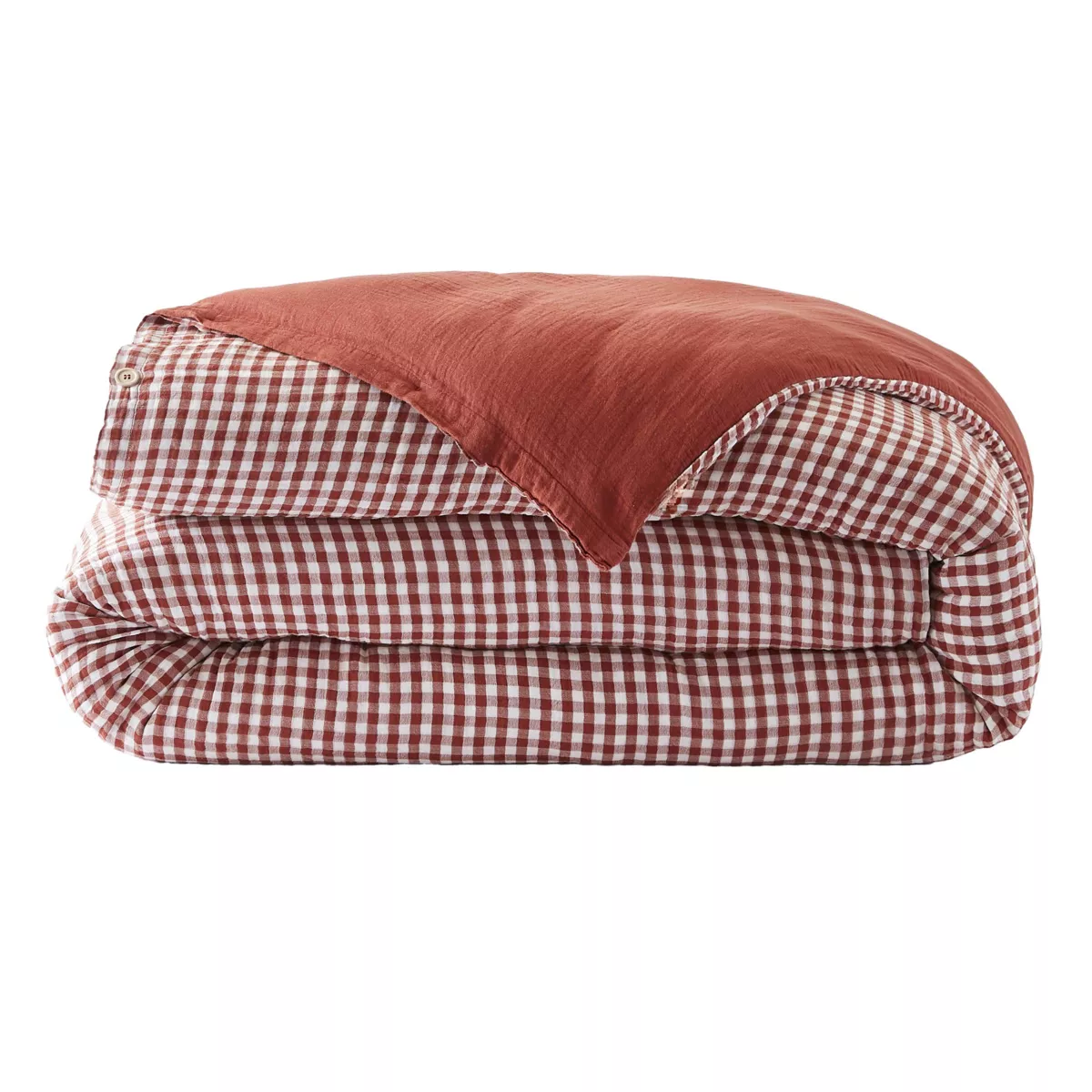 Funda de edredón de algodón gauze (240 x 220 cm) Vickie Terracotta