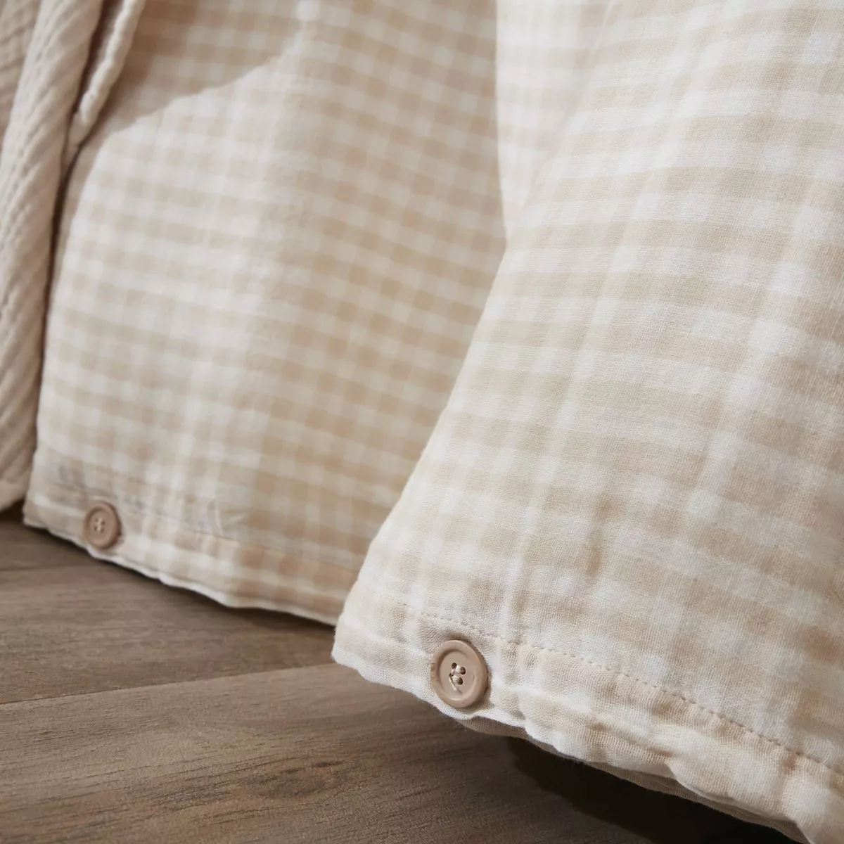 Housse de couette gaze de coton (240 x 220 cm) Vickie Beige