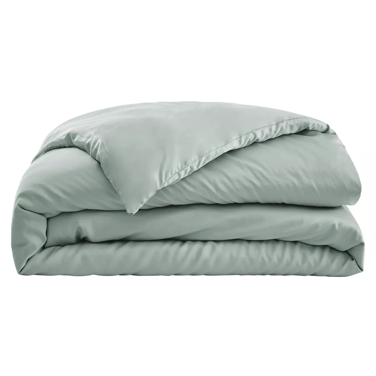 Housse de couette satin de bambou (260 x 240 cm) Salomé Vert eucalyptus