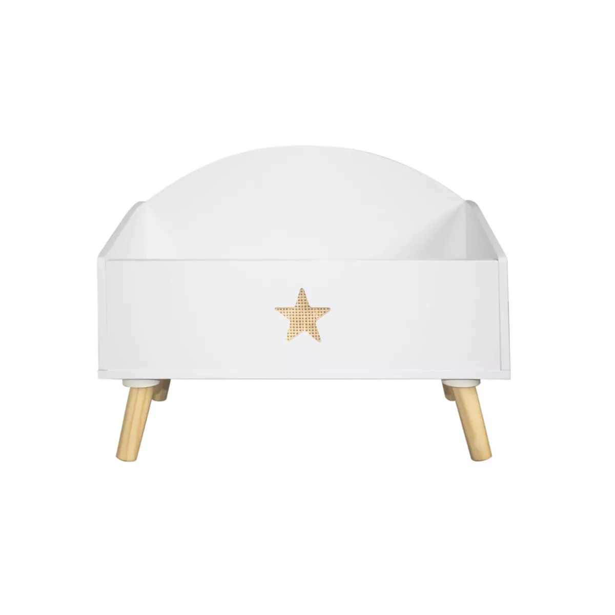 Coffre à jouet ouvert enfant bois (H44 cm) Stars Blanc