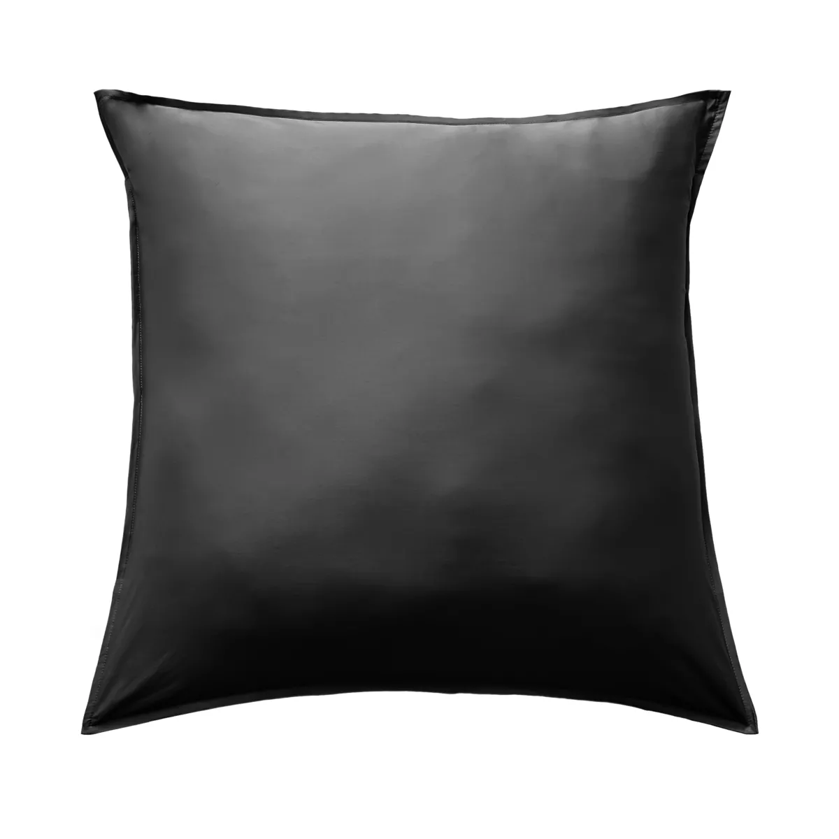 Federa quadrata in satin di bambù (80 x 80 cm) Sienna Nero