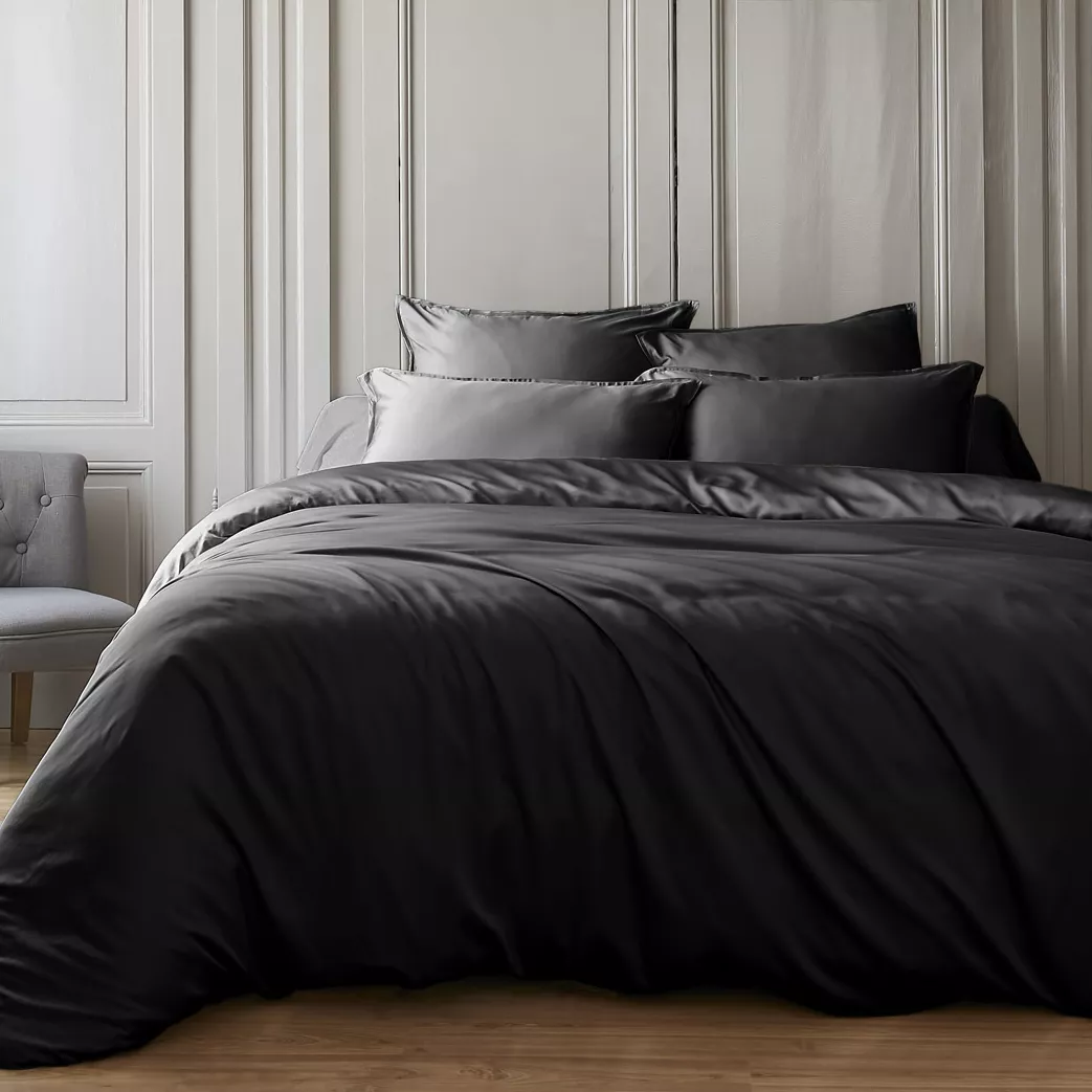 Housse de couette satin de bambou (280 x 240 cm) Sienna Noir