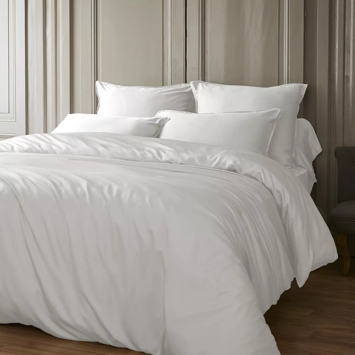 Lenzuolo sotto in satin di bambù (140 x 200 cm) Sienna Bianco chantilly